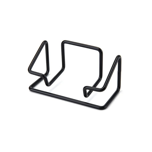 Metal Business Card Holder Minimalist Multifunctional Name Card Stand Rustproof Space-saving Card Organizer Hotel Reception Peaceful Pleasures Health and Wellness Black