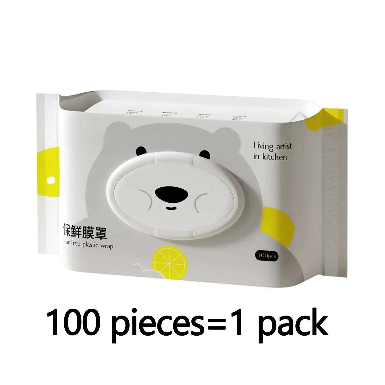 New 100-Pack Disposable Food-Grade Plastic Wrap Covers for Home Kitchen Refrigerator Leftovers, Hangable and Pull-Out Style Peaceful Pleasures Health and Wellness 100Pcs