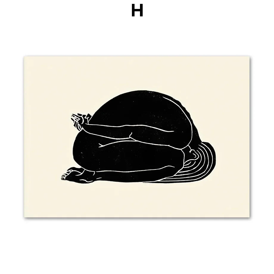 Classic Abstract Wall Art Line Girl Couple Book Hd Canvas Print Poster Home Living Room Bedroom Decorative Painting Peaceful Pleasures Health and Wellness H 50x70cm Unframed