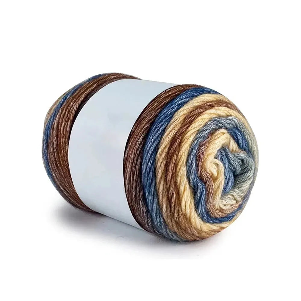 Pure Cotton Rainbow Crochet Thread Ten-Quarter Cake Weaving Yarn Long Gradient Dyeing for Crafting Peaceful Pleasures Health and Wellness 1162