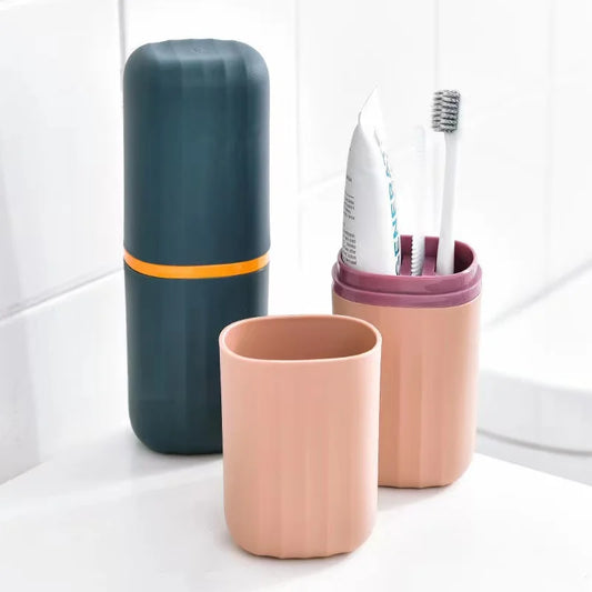 Portable Travel Toothbrush & Toothpaste Storage Set with Cup Travel Oral Care Set Peaceful Pleasures Health and Wellness