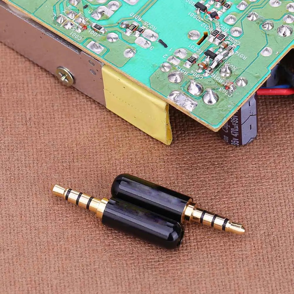 3.5mm TRRS 4-Pole Male Plug – DIY Headphone Connector 2-Pack