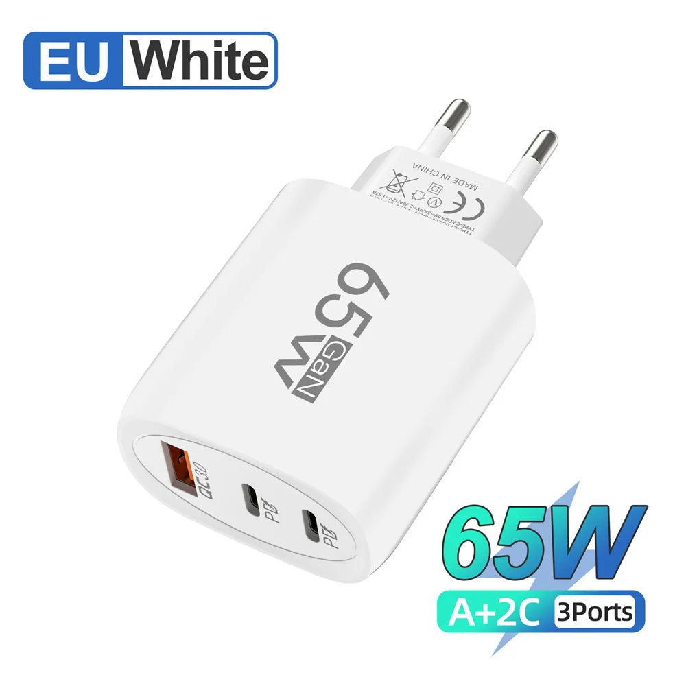 65W GaN USB-C Fast Charger | iPhone Samsung Xiaomi