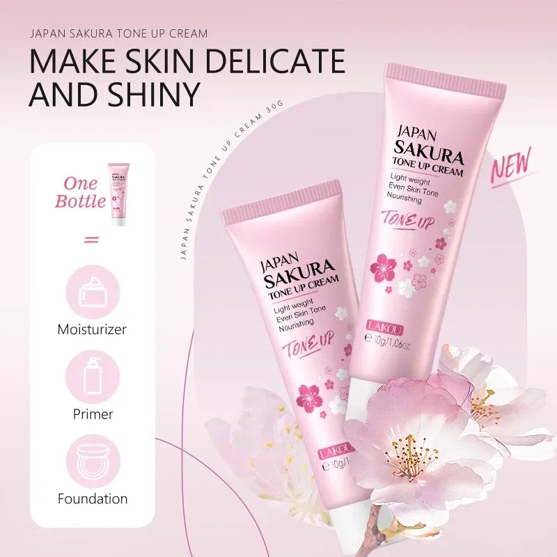 LAIKOU Sakura Tone-Up Cream – Brighten & Moisturize 30g Peaceful Pleasures Health and Wellness