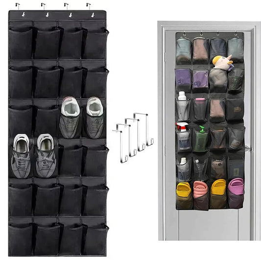 Over the Door Shoe Organizer – 24 Large Mesh Pockets Door Shoe Organizer Peaceful Pleasures Health and Wellness