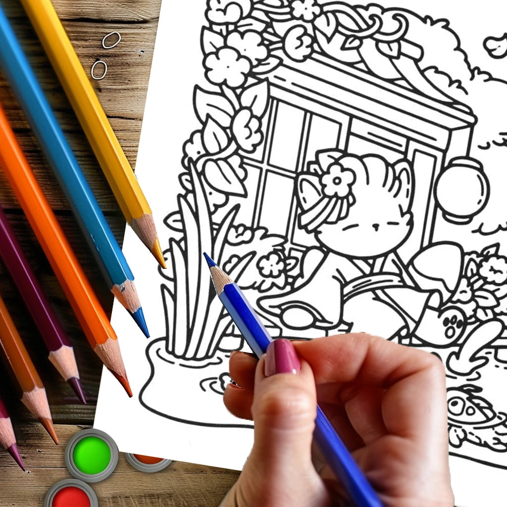 Cozy Japan Coloring Books Adults 28 Pages Cutie Colouring Book