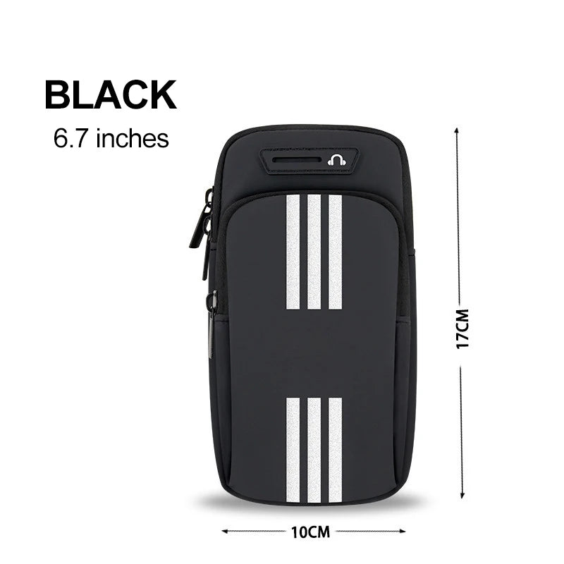 Sports Bag For Mobile Phone Armband For Jogging Running accessories mp3/mp4 Bags Women's Bag For Phone Sleeve Bags Wrist Holder Peaceful Pleasures Health and Wellness Black(6.7 inch)
