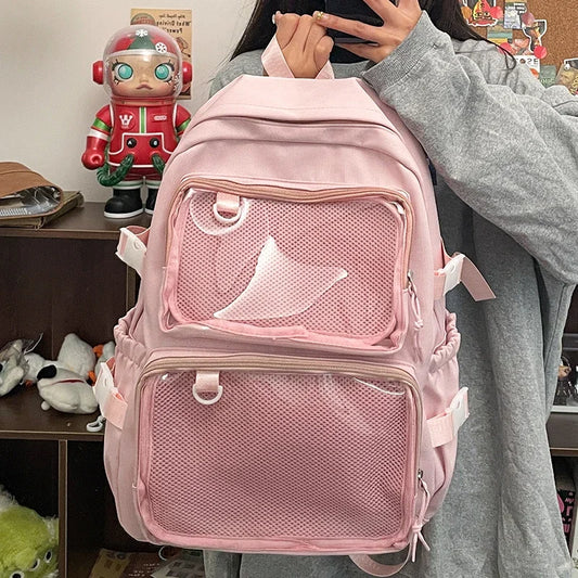 Japanese Ita Bag Transparent Backpack | Anime Pin Display Ita Bag Backpack Peaceful Pleasures Health and Wellness