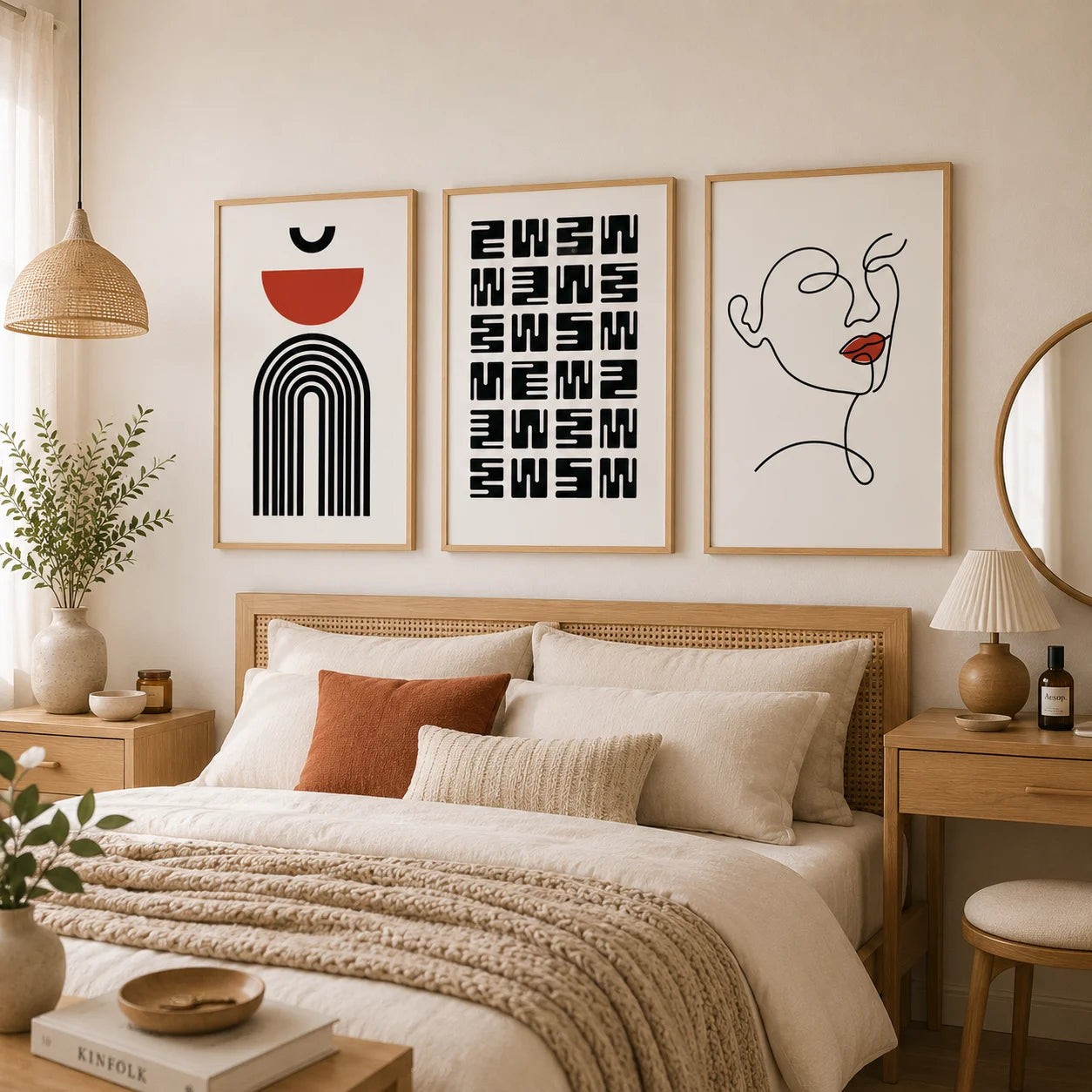 Abstract Wall Ar Fashion Woman Geometric Line Canvas Painting Modern Minimalist Poster Print for Living Room Bedroom Wall Decor Peaceful Pleasures Health and Wellness