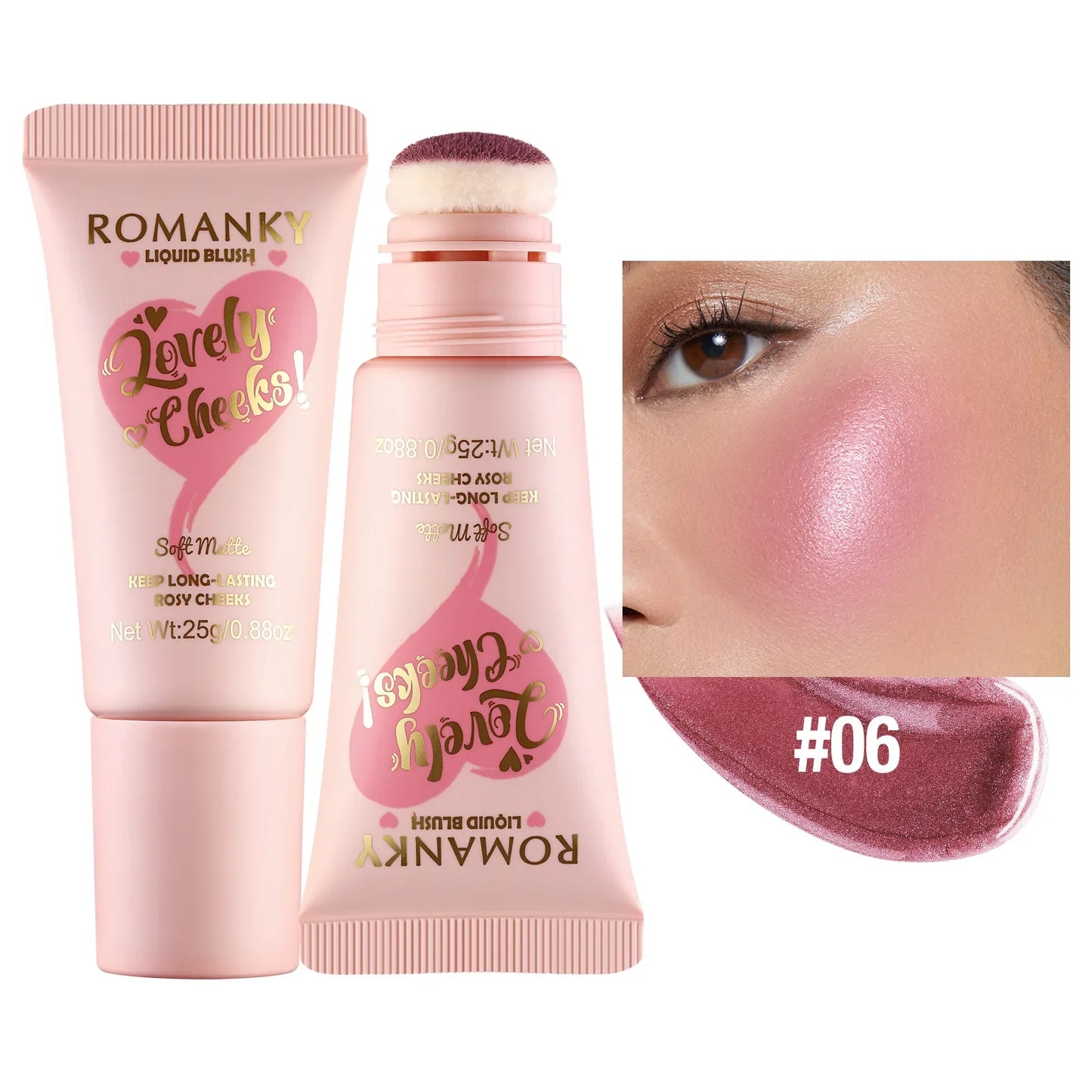 Velvet 6-Color Blush Stick | Pearl Shimmer Lips & Cheeks