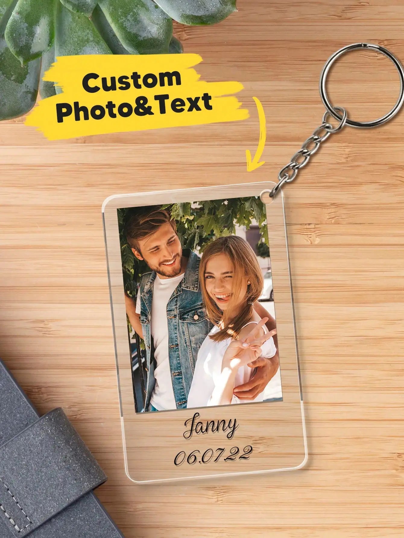Custom Photo Acrylic Keychain Personalized Picture Text Keychain for Couples Gift Lover Anniversary Birthday Wedding Christmas Peaceful Pleasures Health and Wellness