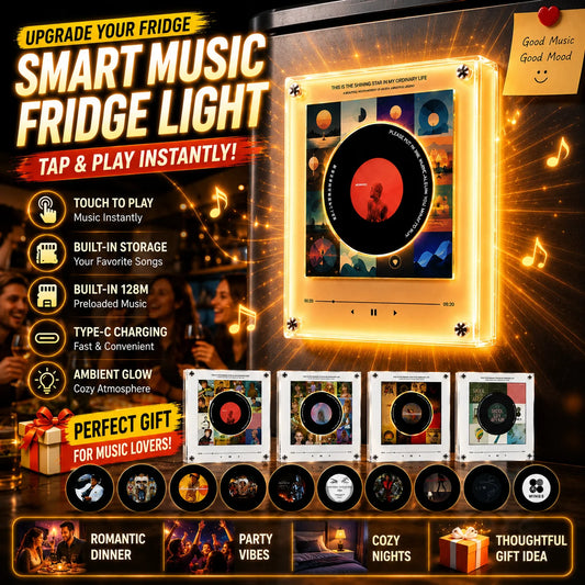 NFC Vinyl Mini Music Player – Fridge Magnet LED Night Light NFC Music Player Peaceful Pleasures Health and Wellness