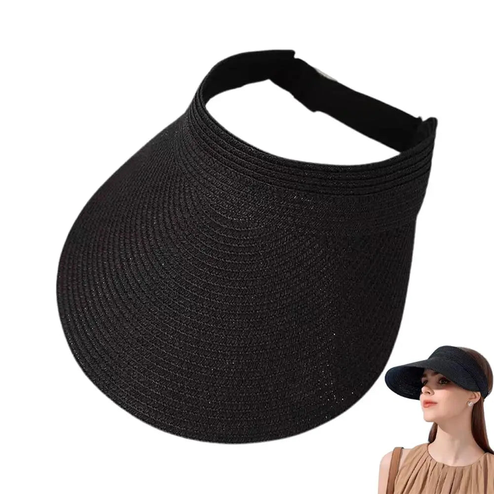 Wide Brim Straw Visor Hat – UPF 50+ UV Sun Protection