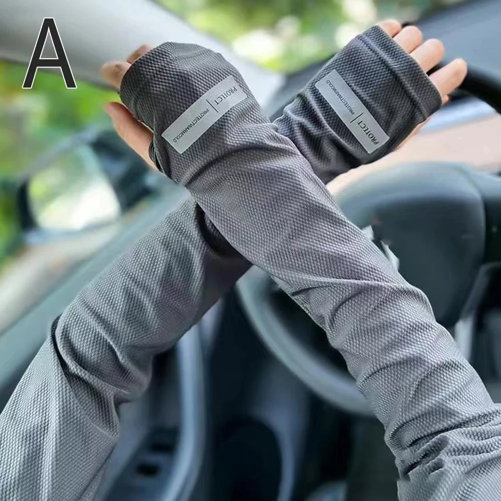 Summer Ice Silk Sunscreen Mask For Men Women Outdoor Cycling Face Cover Solid Color Neck Wrap UV Protection Ear Bandana Scarf Peaceful Pleasures Health and Wellness H-Dark grey