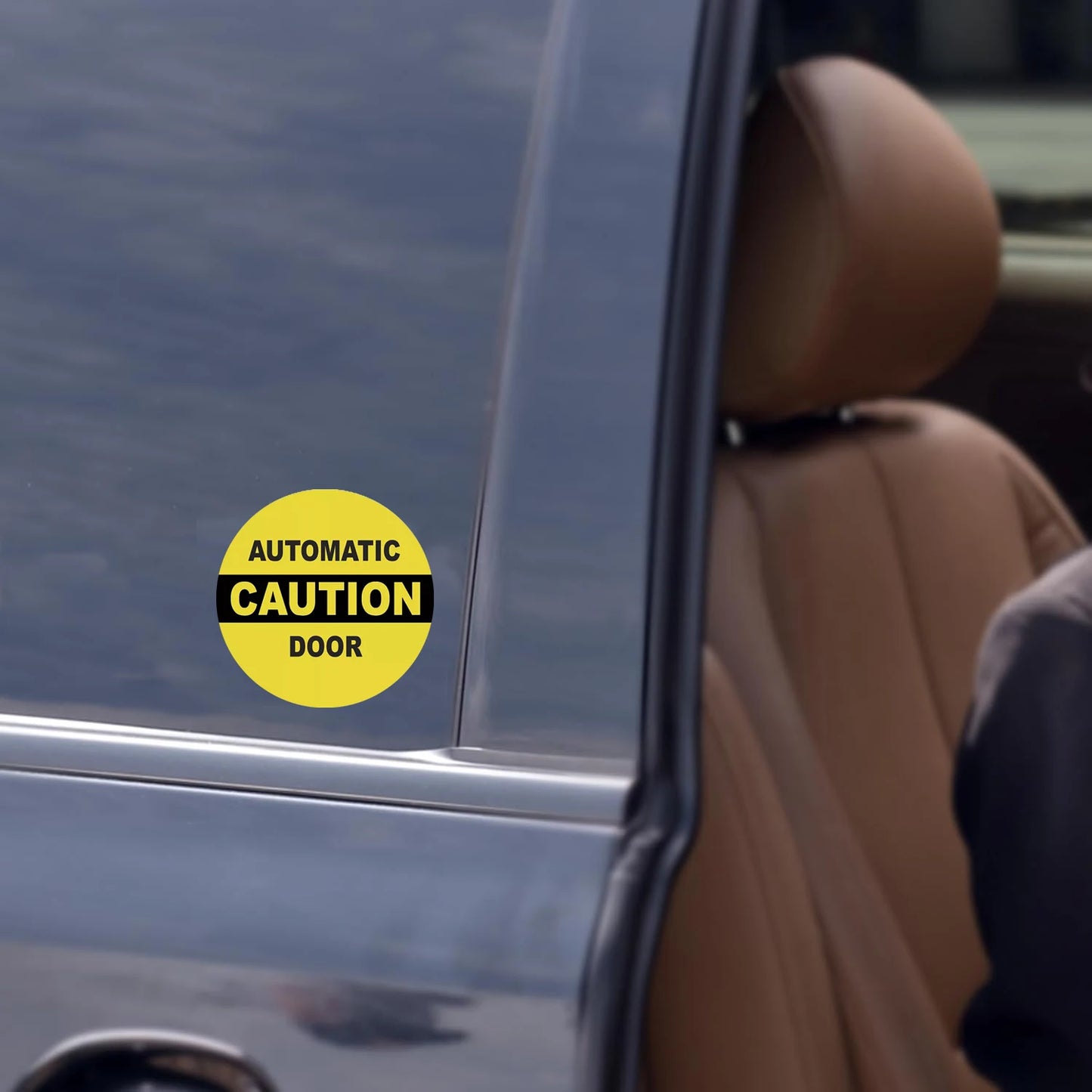 2pack Caution Automatic Door sticker decal business window safety 5x5in Peaceful Pleasures Health and Wellness