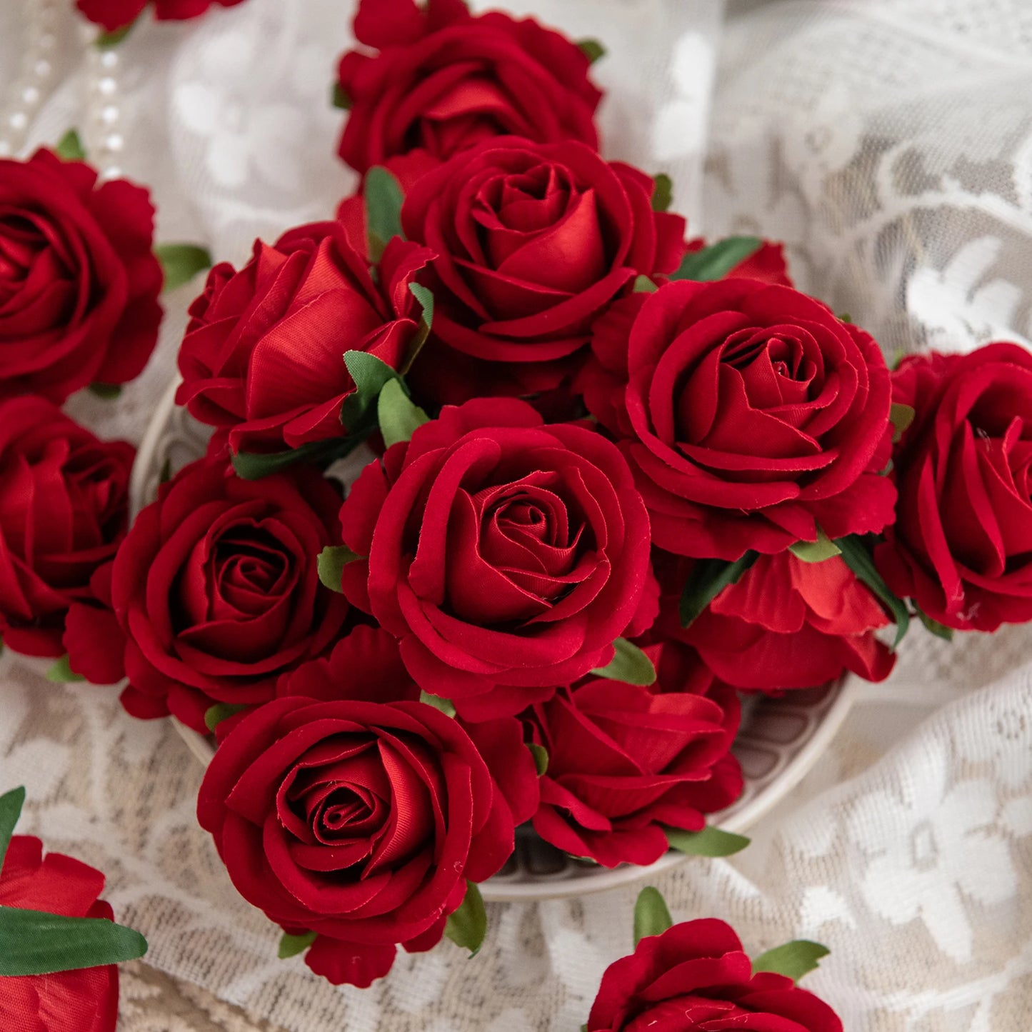 Silk Rose Heads 5/10pcs – Wedding, Wreath & DIY Decor