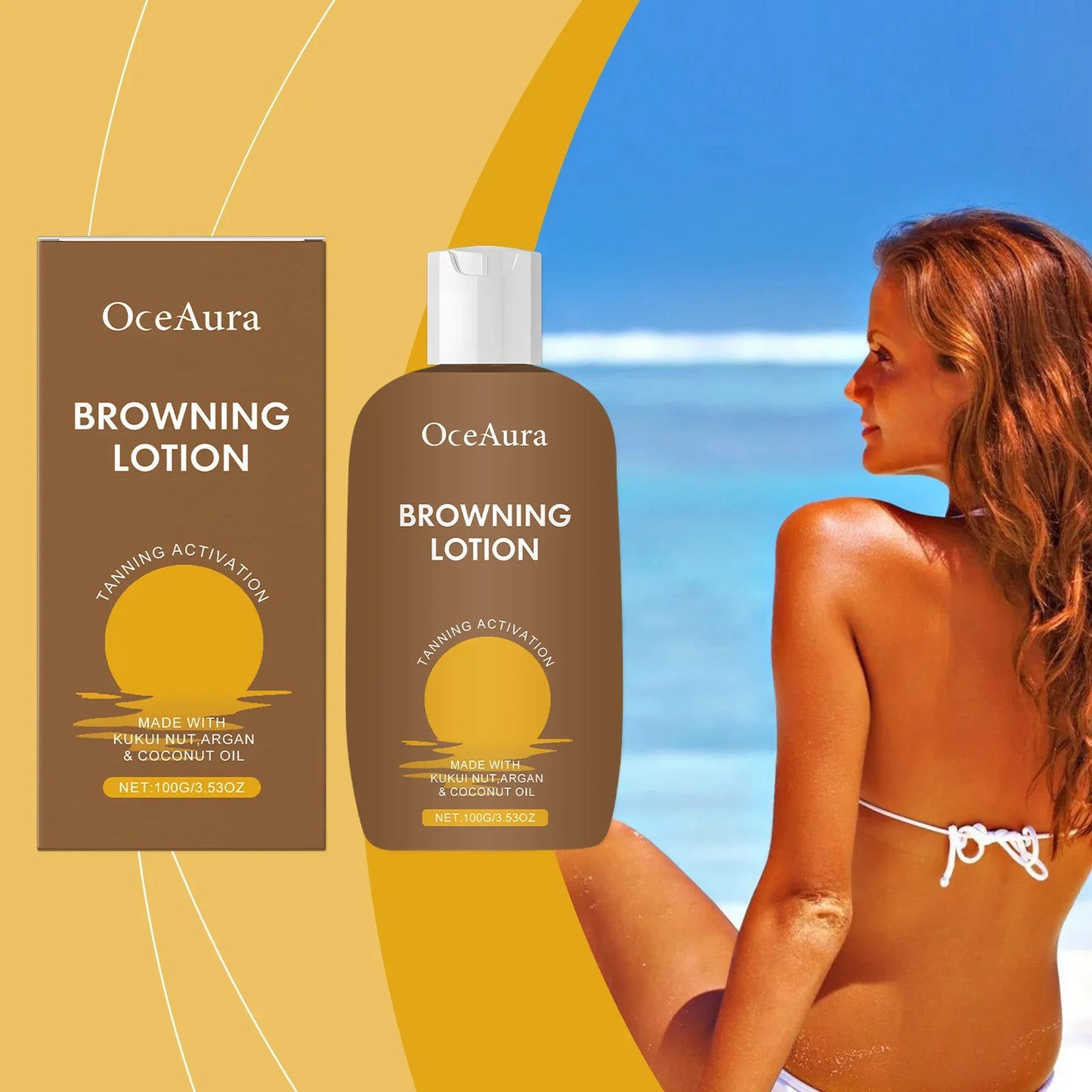 OceAura Sunless Self Tanner Bronzing Lotion – Face & Body
