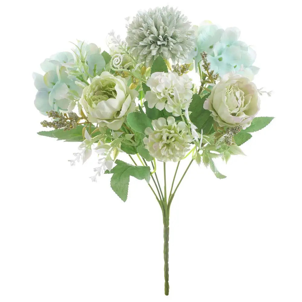 Silk Peony & Hydrangea Artificial Flower Bouquet – Wedding Décor