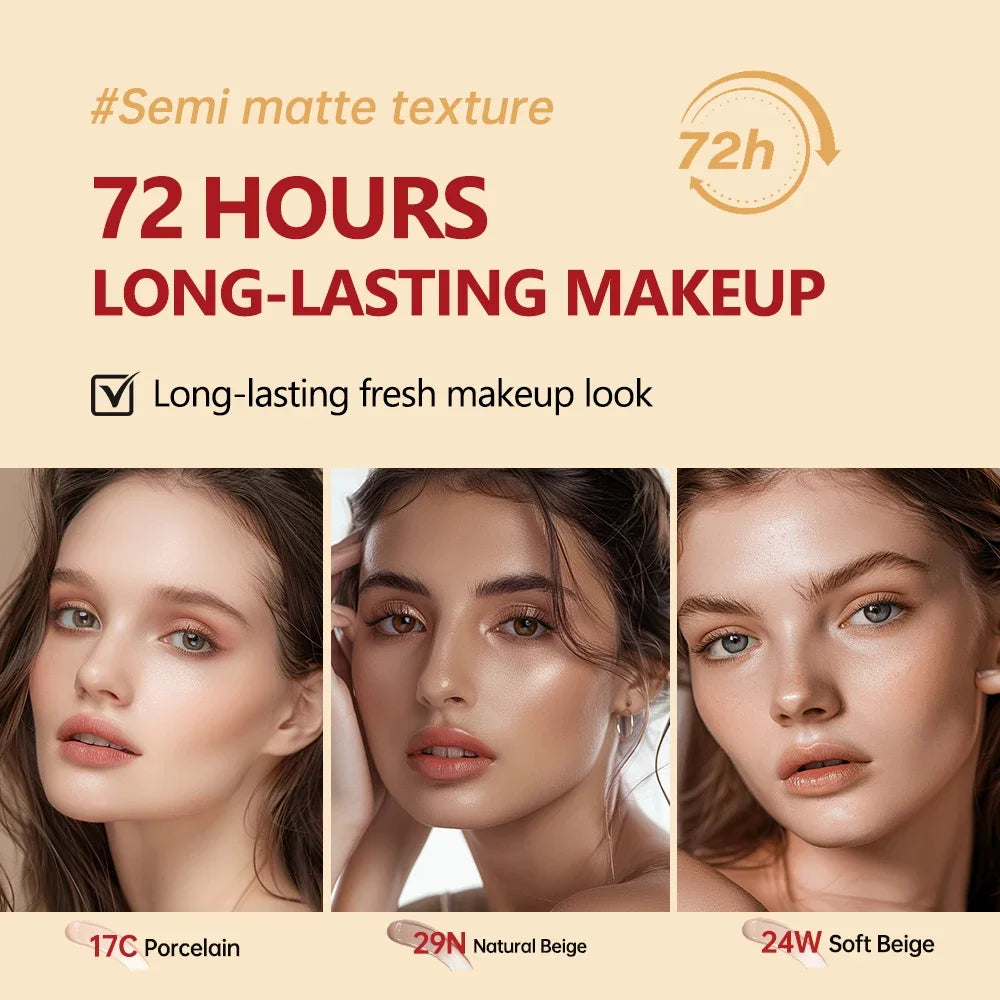 Waterproof Cushion Foundation Refill Semi-Matte Red Finish 72-Hour Wear Long-Lasting Buildable Coverage Sun Protection tirMakeup Peaceful Pleasures Health and Wellness