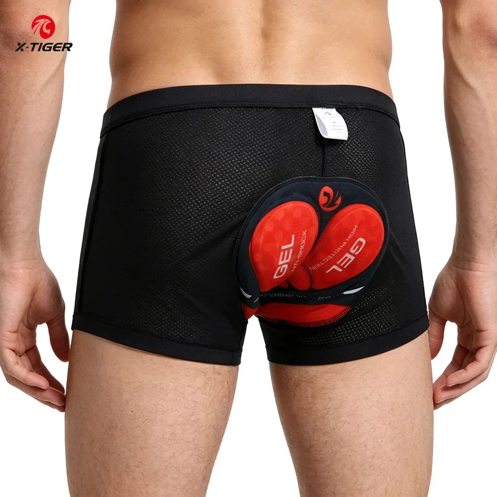 X-Tiger Men's 5D Gel Pad Cycling Shorts – Breathable, Quick Dry