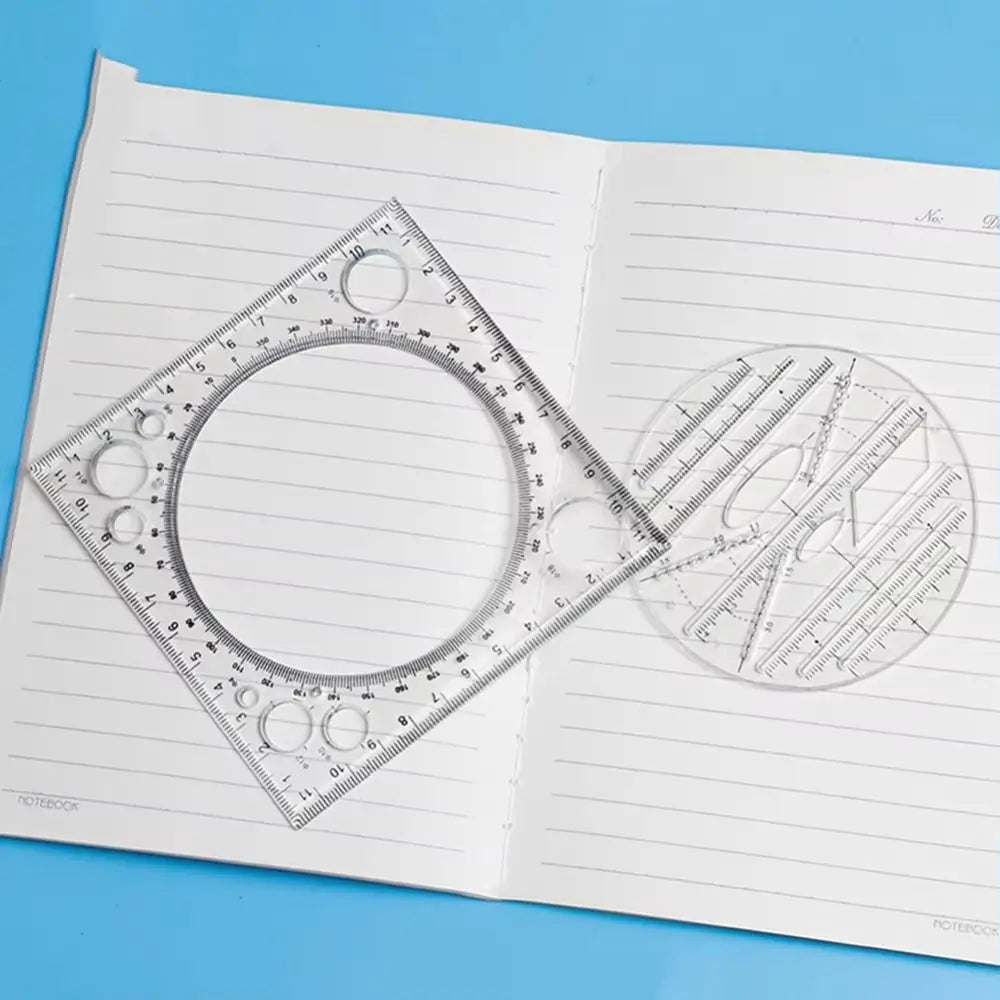 Protractor Geometry Drawing Ruler Transparent Multi-Functional Rotatable Ruler 3D Scale Educational Circle Drafting Ruler Peaceful Pleasures Health and Wellness