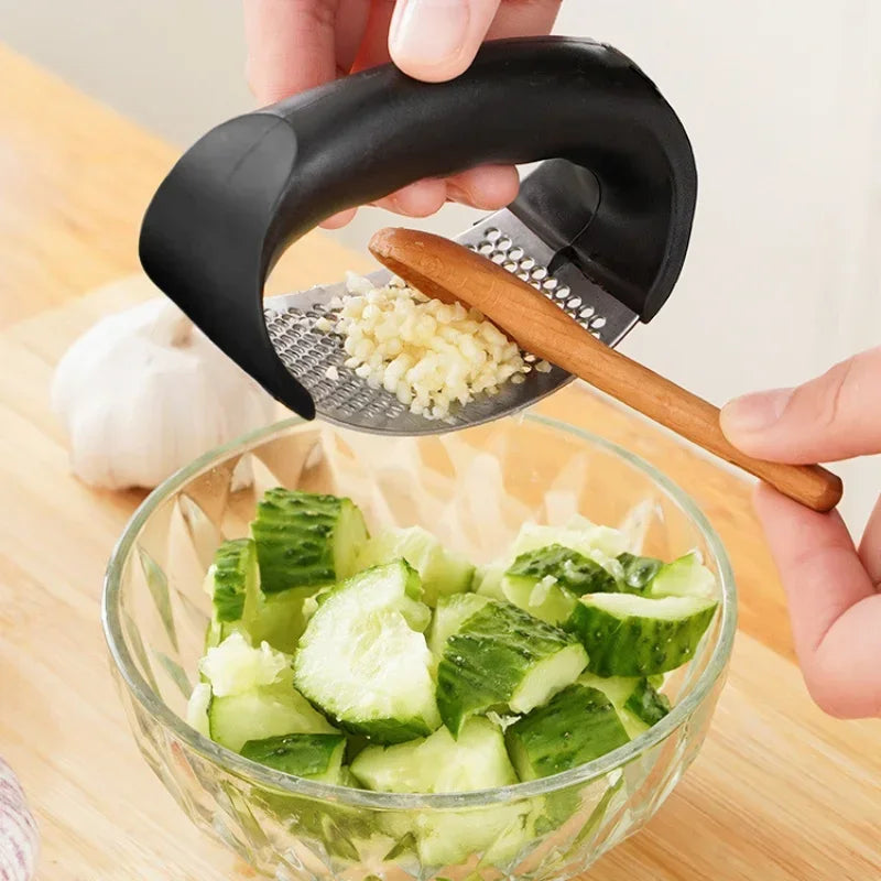 Stainless Steel Manual Garlic Press & Crusher | Kitchen Tool