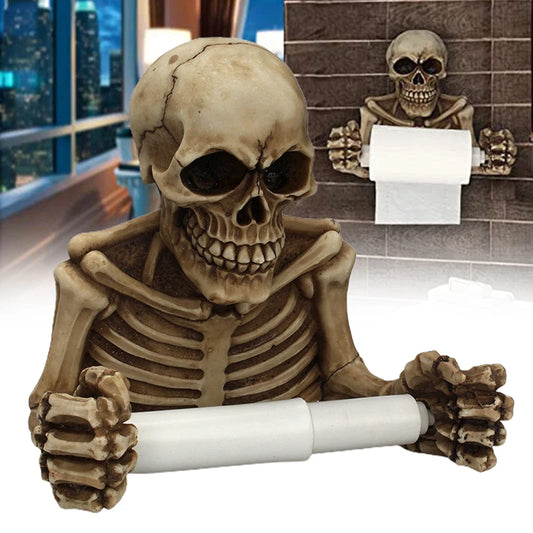 Skull Toilet Paper Holder Creative Wall Mounted Waterproof Rack Bathroom For Halloween Decoration Peaceful Pleasures Health and Wellness