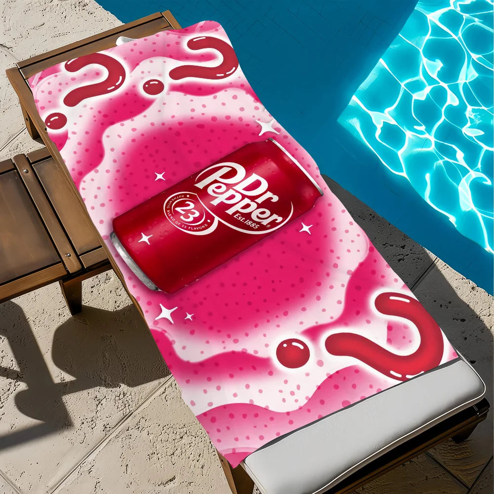 Dr Pepper Quick-Dry Beach Towel | Soft Microfiber Pool Towel Quick-Dry Beach Towel Peaceful Pleasures Health and Wellness z2 STJ70x140CM