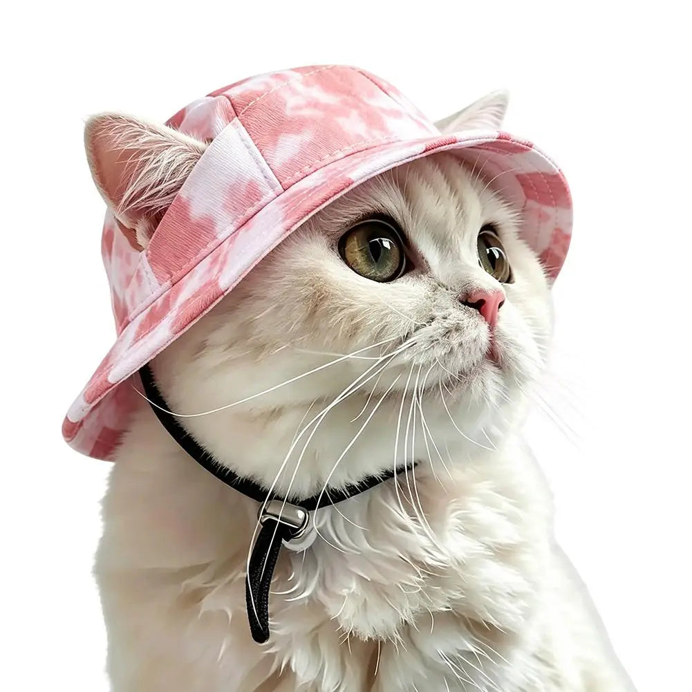 Tie Dye Pet Sun Hat with Ear Holes | Dogs & Cats | Adjustable