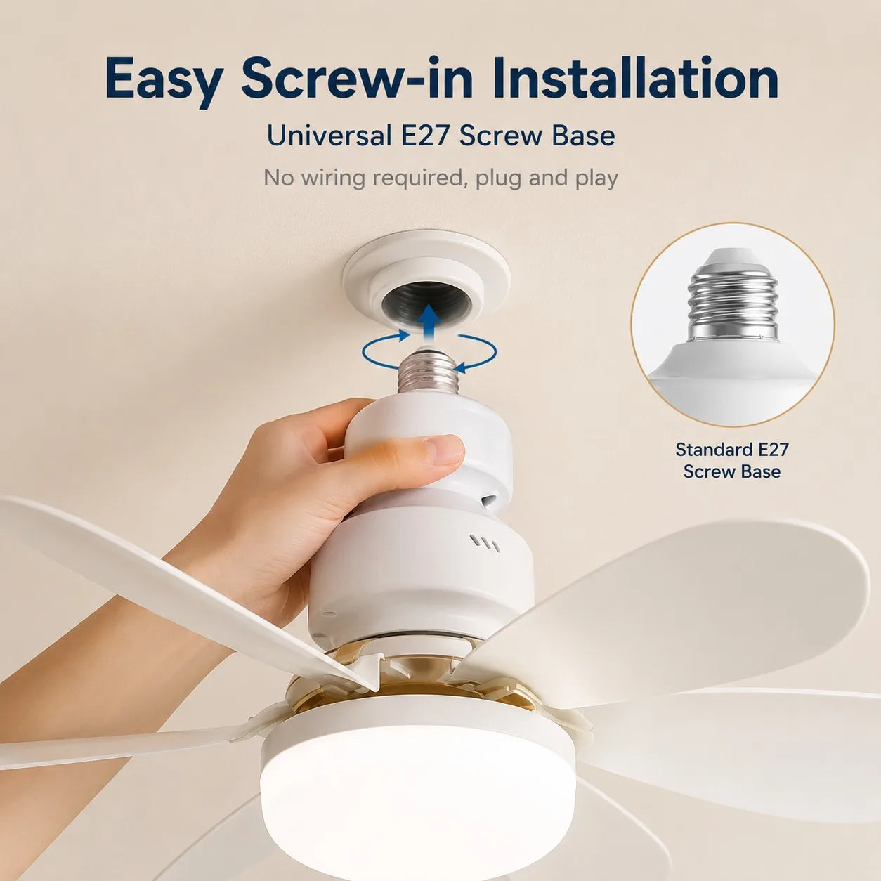 2026 New E27 Ceiling Fan Light, 30W/40W Dimmable LED Fan Lamp with Remote Timer for Bedroom Kitchen Balcony Peaceful Pleasures Health and Wellness