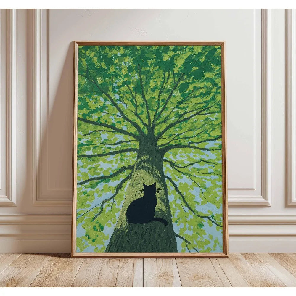 1 Frameless Japanese Tree Poster,Retro Landscape Painting,Natural Wall Art Print,Peaceful Landscape Art,Spring Flower Decoration Peaceful Pleasures Health and Wellness