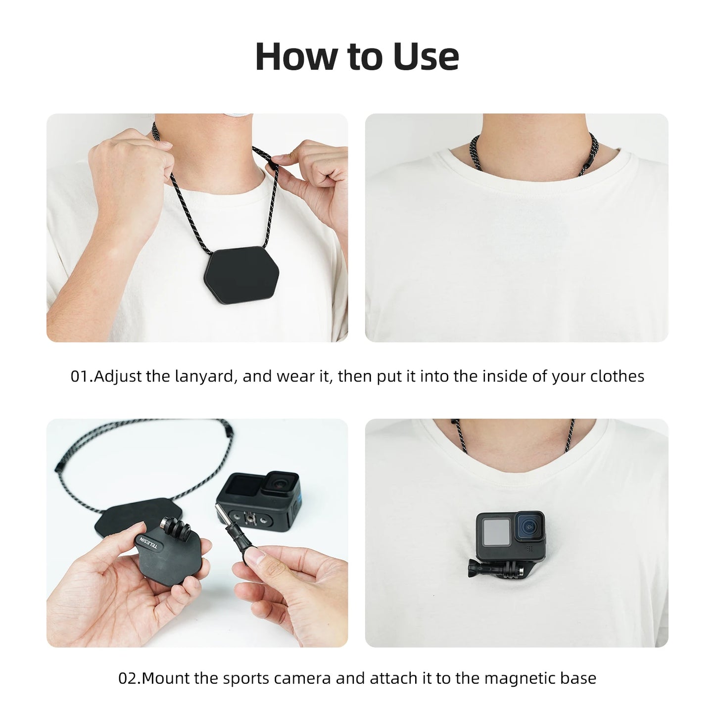 TELESIN Magnetic Action Camera Quick Release Bracket Gopro Accessories Release Bracket for GoPro Hero Insta 360 DJI Mobile Phone Peaceful Pleasures Health and Wellness
