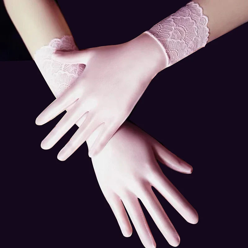 Women's Oil Glossy Ultra-Thin Transparent Wrist Gloves