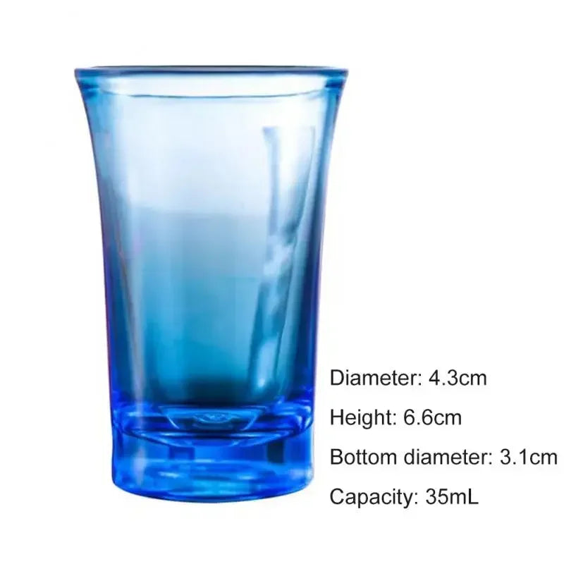 10-Pack BPA-Free Plastic Shot Glasses | Rainbow Shatterproof 35ml