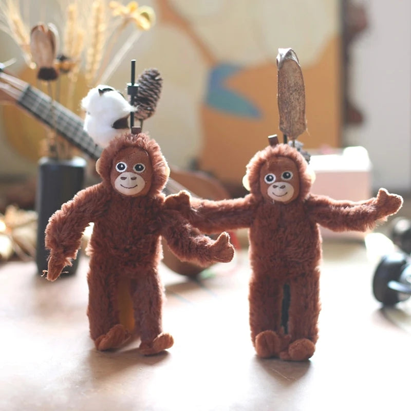 Gorilla Plush Keychain | Stuffed Monkey Doll Backpack Pendant Gift