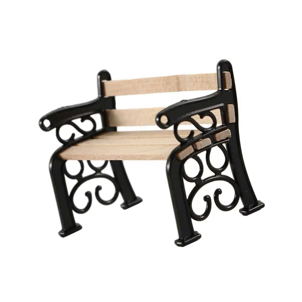 Miniature Street Lamp & Park Bench Fairy Garden Figurine Set