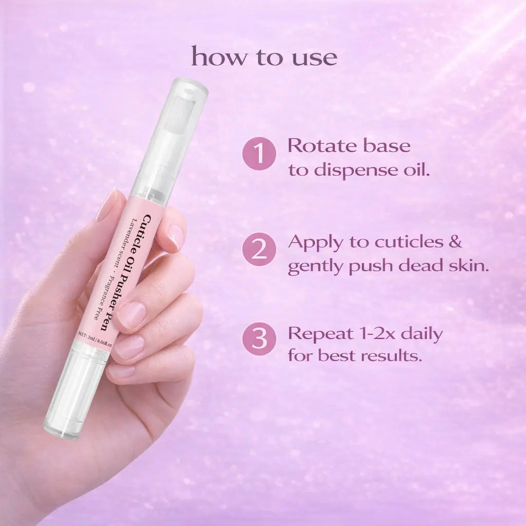 Cuticle Pusher & Oil Pen, 2ml Rose/Lavender Scented Nail Care Pen, Gentle Cuticle Remover for Dry & Damaged Nails, Moisturize Peaceful Pleasures Health and Wellness