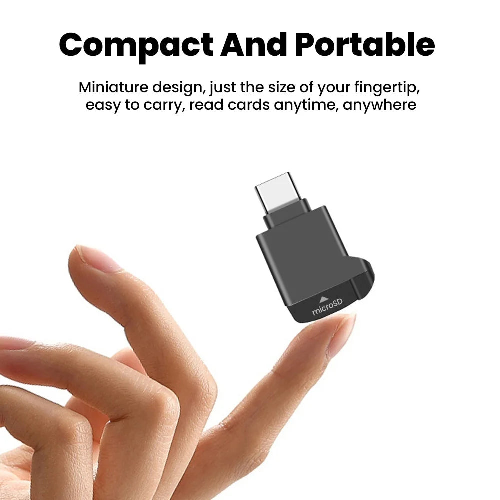 USB-C MicroSD TF Card Reader for iPhone 17/16/15 & Samsung