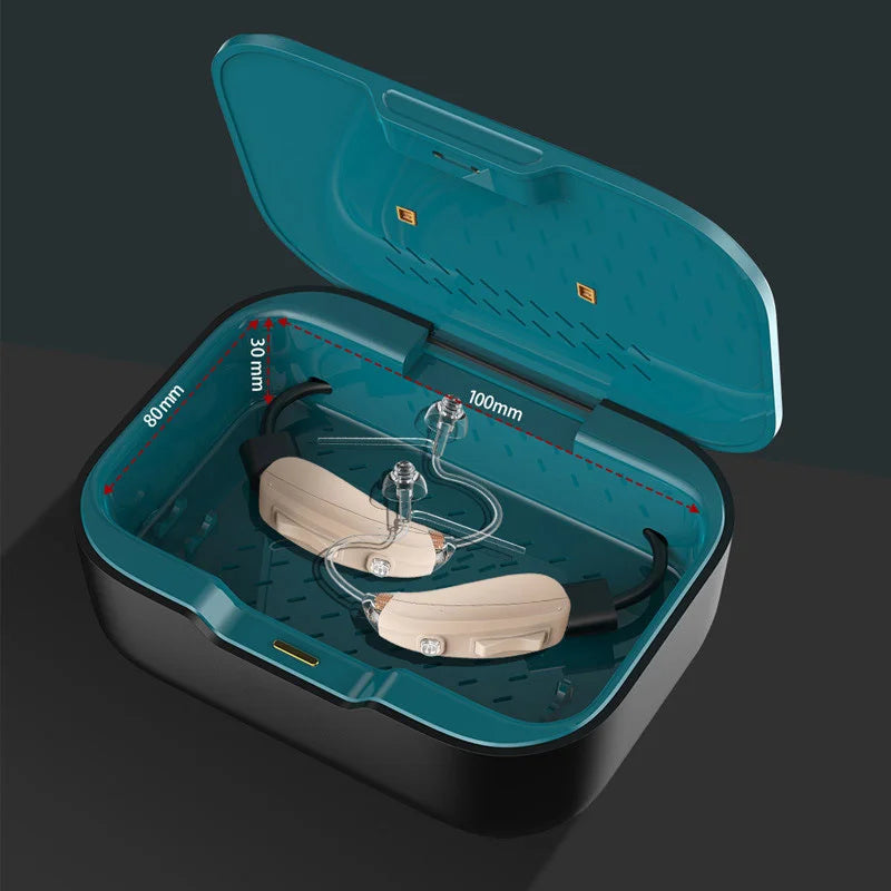 3 In1Digital Hearing Aid Dryer & Cleaner& Charger Box Earphones Store Dehumidifier Led Uv Drying Case With 2 Timing & Temp Modes Peaceful Pleasures Health and Wellness