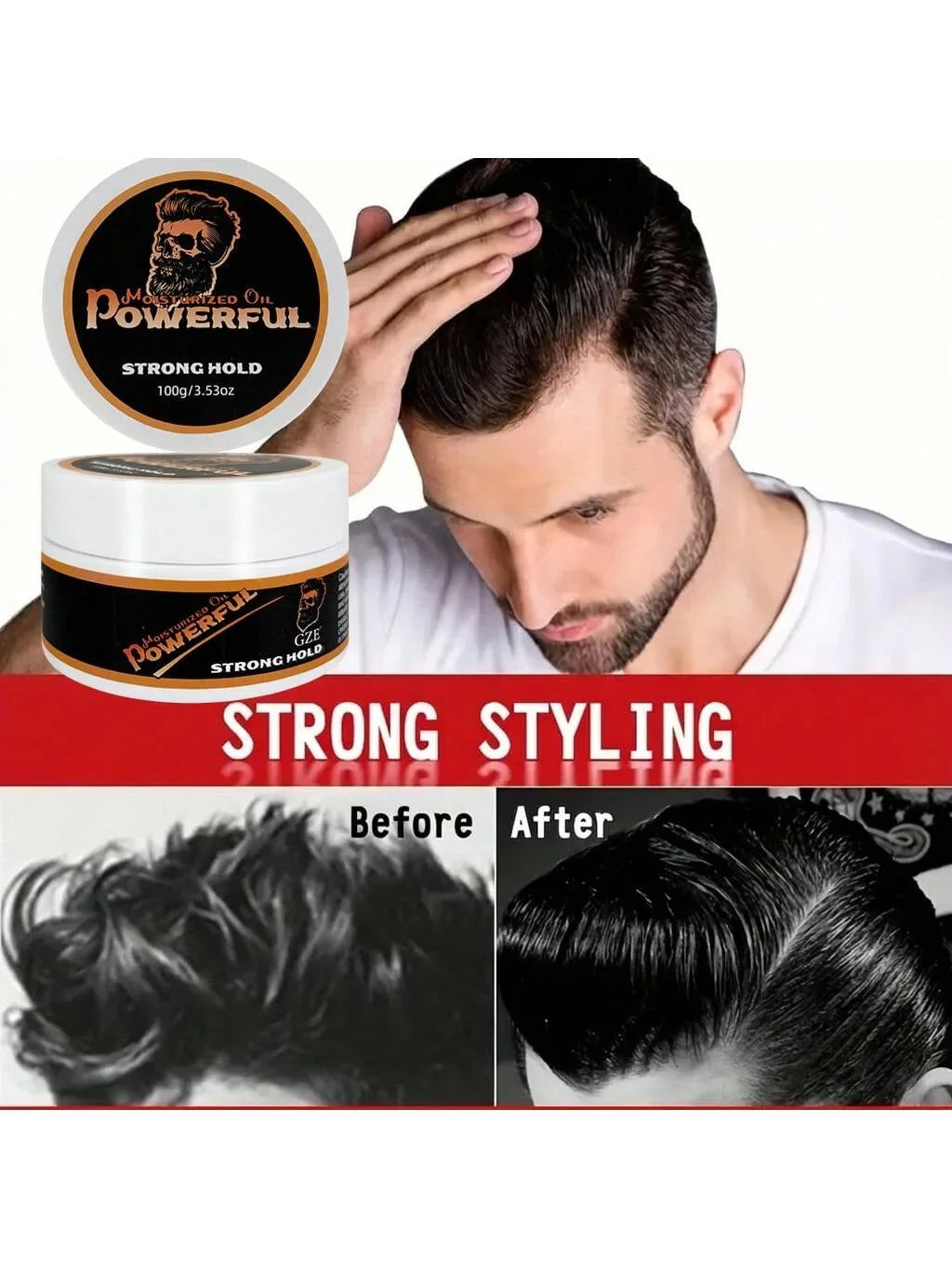 GZE Hair Styling Oil Pomade – Strong Hold & Frizz Control