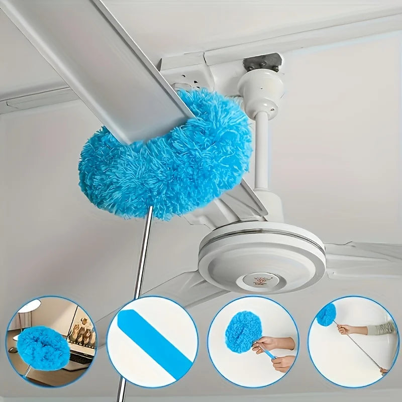 Ceiling Fan Dust Collector with Extendable Arm, Detachable Brush Head, Washable, Ideal for Rvs, Home, Bedroom. Peaceful Pleasures Health and Wellness