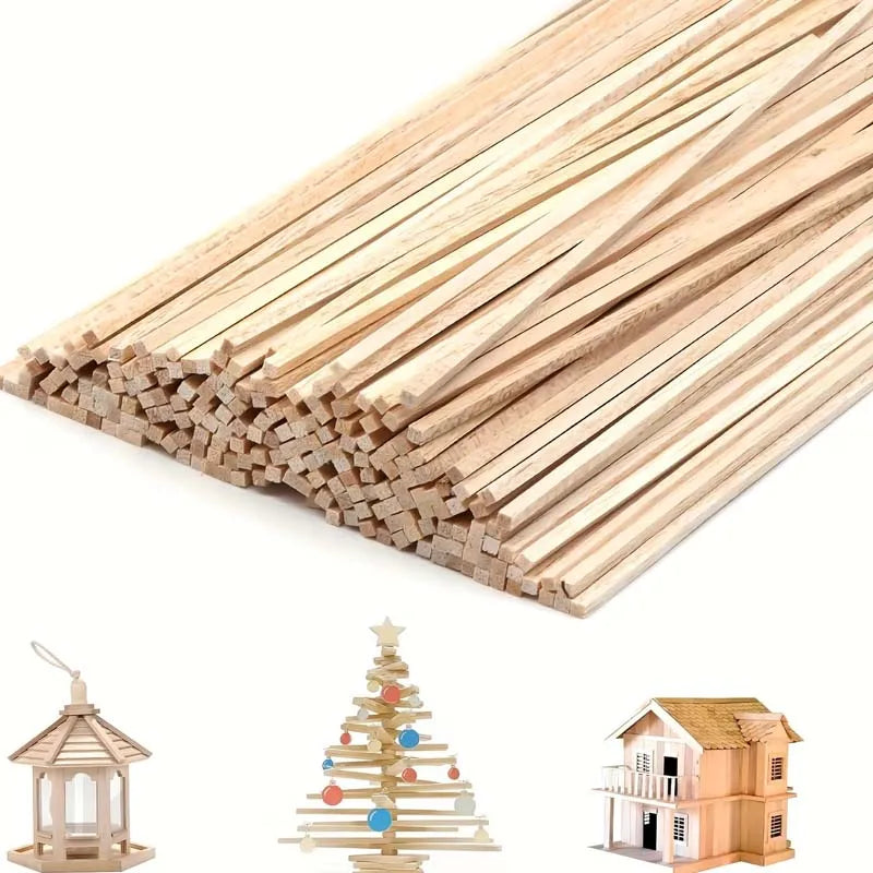 20PCS Square Bamboo Sticks – Crafts, Model Making & DIY Dowels