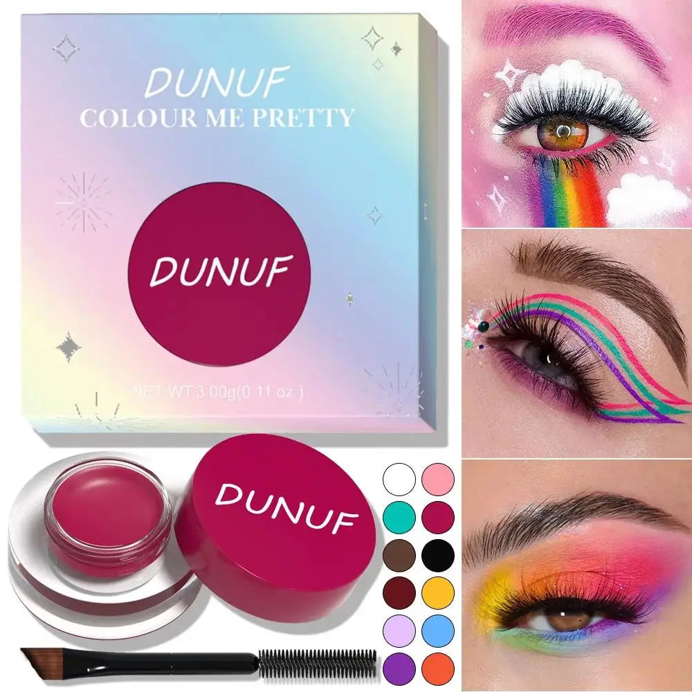 DUNUF Cream Eyeshadow & Eyeliner Gel – 12 Matte Shades