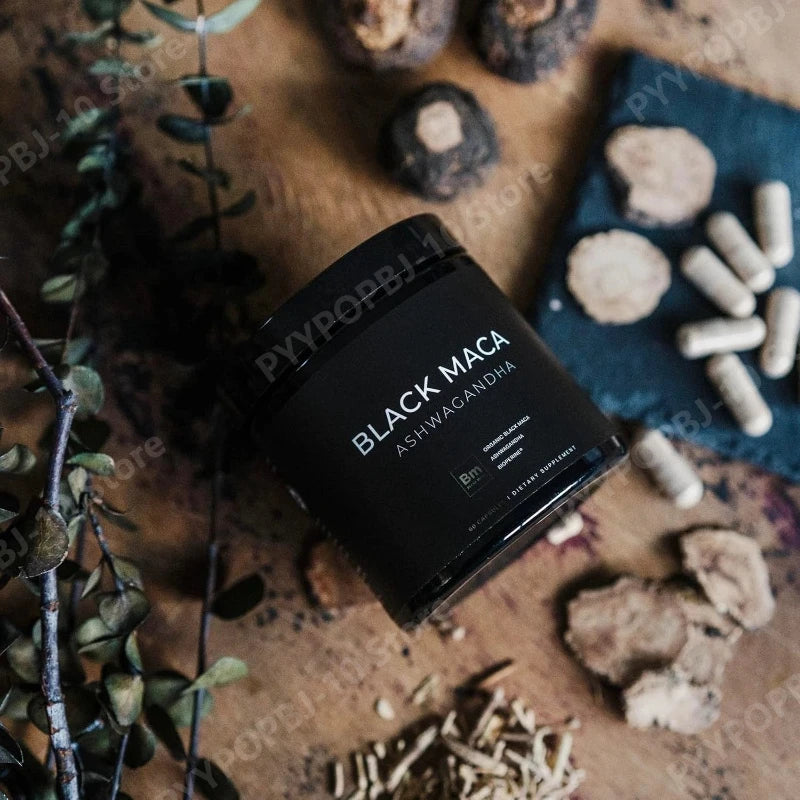 Organic Black Maca Root & Ashwagandha Supplement – 60 Caps