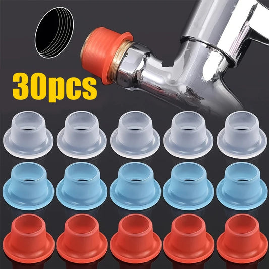 30-Piece Silicone Gasket Faucets Sanitary Fittings Leak-proof Rubber Peaceful Pleasures Health and Wellness 30PCS Random color