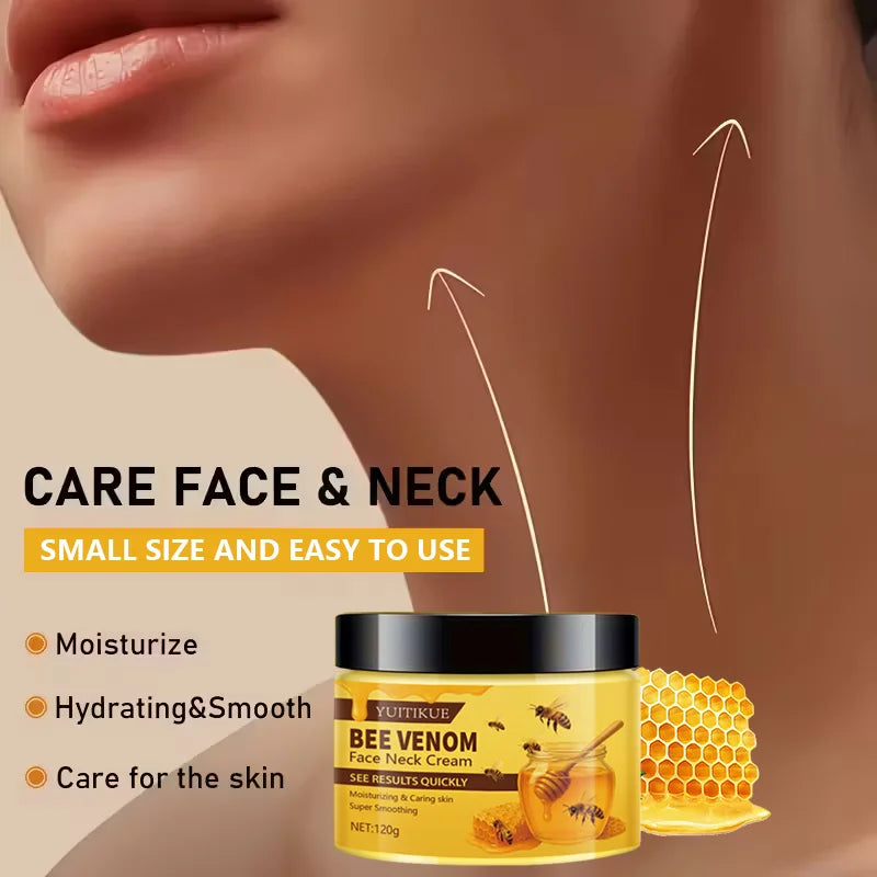 YUITIKUE Bee Venom Face Neck Cream 120g - Quick Results, Moisturizing & Smoothing, Firms & Lifts, All-in-One Care Peaceful Pleasures Health and Wellness