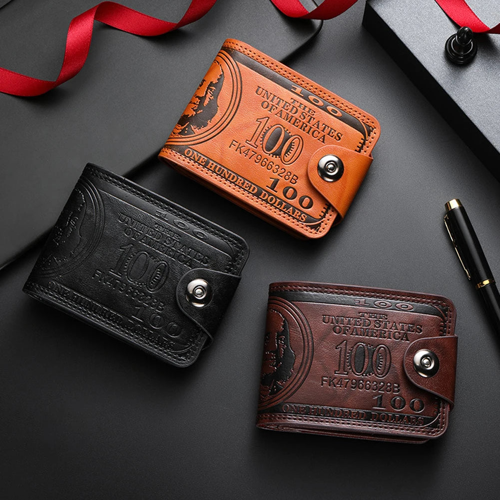 Men's Embossed Dollar Bill PU Leather Wallet | Card & Coin