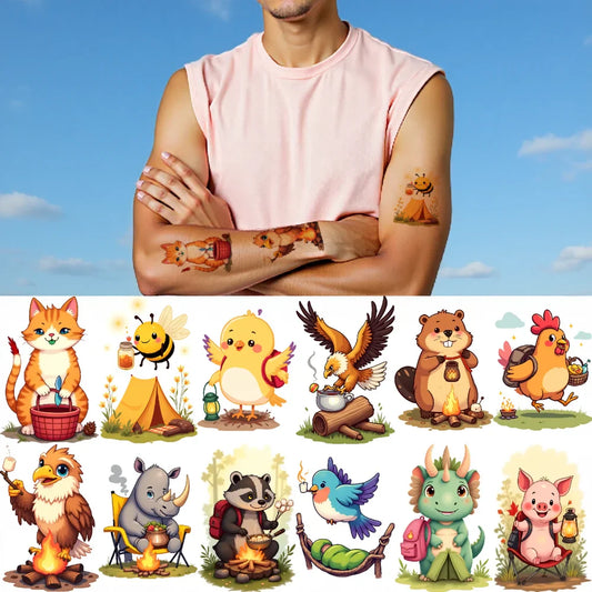 28pcs Waterproof Temporary Tattoo Stickers – Animals & Lanterns Temporary Tattoo Stickers Oasis Select