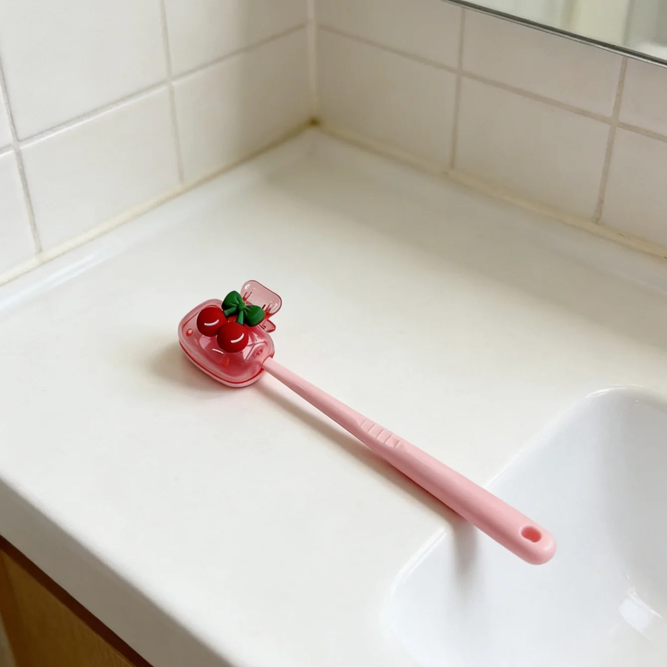 Cherry Toothbrush Holder – Dual Ventilation, ABS Plastic Toothbrush Holder Peaceful Pleasures Health and Wellness 1Pc Red