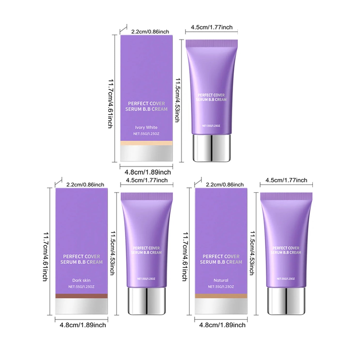 BB Cream Full Coverage Color-Change Waterproof Foundation 35g